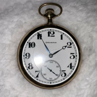 Vintage Burlington Watch Company Gold Pocket Watch,  21 Jewel 3296201 Runs