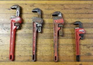 Vintage Plumbing Monkey Pipe Wrenches ☆ Adjustable Plumber Mechanic Tools Wrench