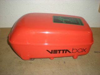 Vintage Vetta Box,  Rear Bike Bicycle Rack Box,  Made In Italy,  Orange,  With Keys