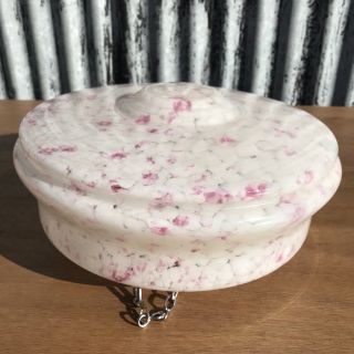 1930’s Vintage Pink And White Glass Hanging Ceiling Shade