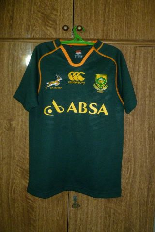 South Africa Canterbury Rugby Shirt Home 2013/2014 Green Jersey Men Size S Small