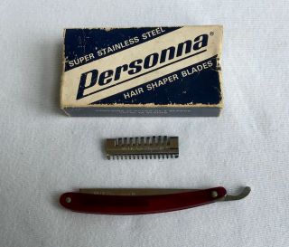 Vintage Weck Hair Shaper Straight Shaver With Personna Blades 40