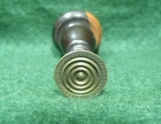 Antique 19th Century Brass & Wood Concentric Circles Sealing Wax Stamp Seal