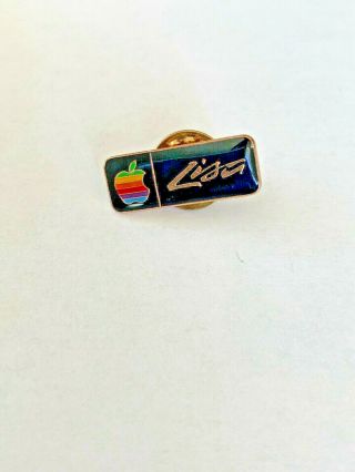 Old Stock Vintage Apple Lisa Computer Rainbow Logo Lapel Pin Rare