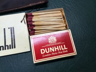Vintage DUNHILL London Pipe Box w/ Satin Pouch,  Leaflet & Matches 2
