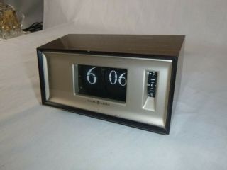 Vtg Mid Century General Electric Ge 8116k Flip Clock W/ Alarm