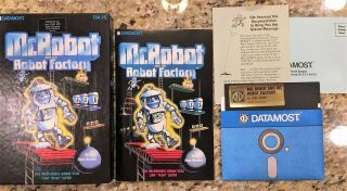 Atari Home 32k Robot & His Robot Factory 1984 Datamost 5.  25 Floppy Disk W/ Box