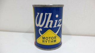 Vintage " Whiz " Motor Rythm 3 " Tin Oil Products Can Advertising