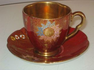 Stunning Vintage Carlton Ware Porcelain Cup & Saucer