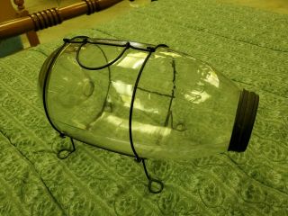 Large C.  F.  Orvis Glass Minnow Trap Manchester Vermont Old Fishing Gear