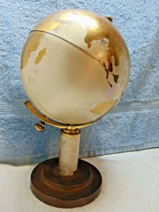 Vintage Metal Mid Century Modern Mcm Globe Cigarette