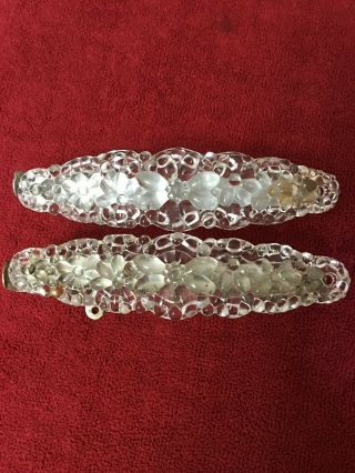 1 Pair Vintage Clear Pressed Glass Curtain Drapery Tie Backs