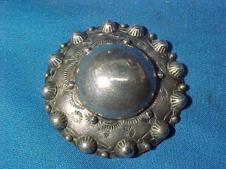 Vintage Navajo Sterling Silver Hand Crafted Rosette Style Brooch Pin