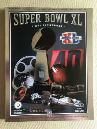 Bowl Xl Stadium Game Program,  Steelers - Seahawks 40th Anniv