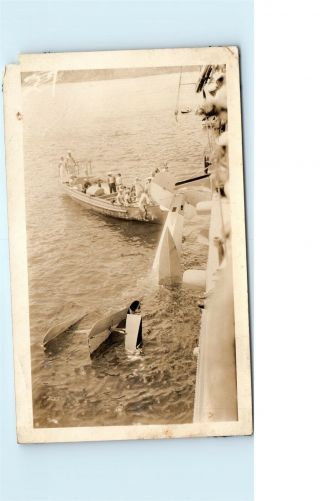 Us Navy Boat Coming Back From Fiji Islands Vintage Photo Wwii 1930s 1940s C35