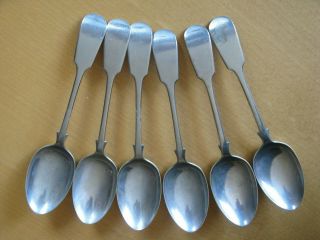 Vintage Set Of 6 X Silver Plated Desert Spoons