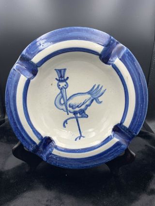 Vintage Stork Club Nyc Cigar Pottery Ashtray With Stamp John B Taylor Signed 7 "