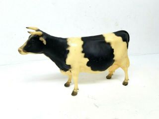 Vintage Breyer Holstein Cow With Horns 348 Circa 1972 - 73 Cream & Black