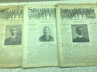 3 Vintage 1901 & 02 Sporting Life Magazines J.  M 