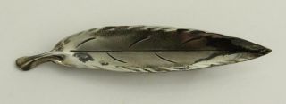 Vintage Sterling Silver Jewelry Signed Stuart Nye Hand Wrought Leaf Brooch Pin