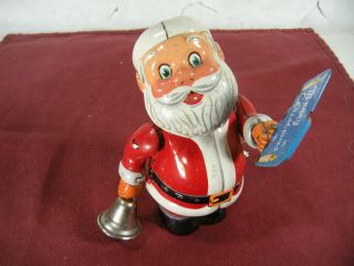 Vintage 1950s Santa Claus T N Japan Wind Up Tin Toy Christmas Antique