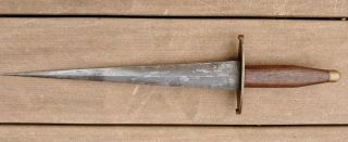 Vintage Toothpick Dagger With Wooden Handle - 12 " Blade