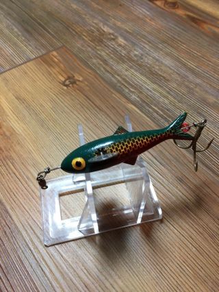 Vintage Persal Adjustable Fin Minnow Lure Rare Mass.  1940’s Tough Old Bait