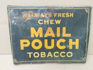 Vintage Always Fresh Chew Mail Pouch Tobacco Tin Store Humidor Lid