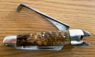 Vintage Antique O.  Barnett Tool Co.  Plier Knife,  Horse Hoof,  Pocket Knife 3