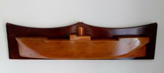 Vintage Hand Crafted / Carved Half Hull Boat - Model Wall Plaque