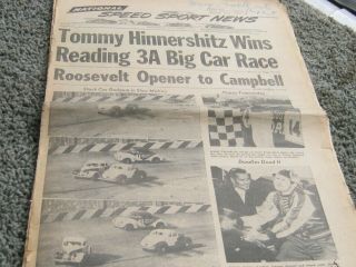 National Speed Sport News.  April 9,  1952.  Tommy Hinnerschitz,  Bud Moneymaker