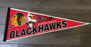 Vintage Chicago Blackhawks Full Size Pennant 12”x30”