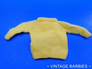 Barbie Doll Sized Yellow Knit Sweater Minty Vintage 1960 