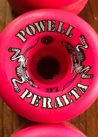 Powell Peralta Two Rat Pink,  Nos Skateboard Wheels 64mm / 97a