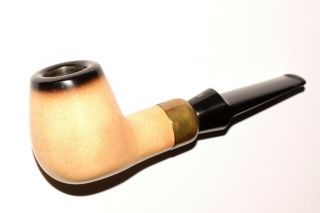 Nording Handcut Block Meerschaum Brandy Army 9mm Pipe With Brass Band L.