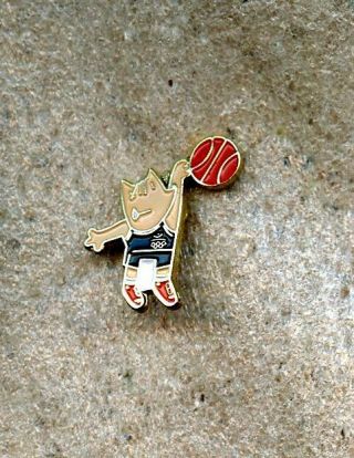 Mascot Cobi 1992 Barcelona Olympic Games Pin Basketball