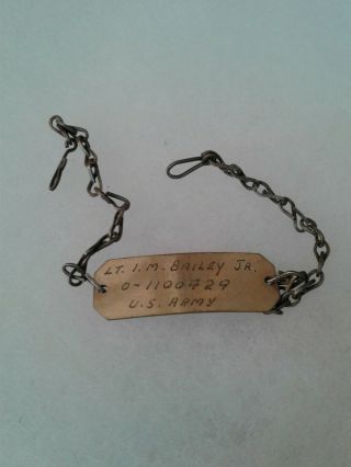 Vintage Wwii Us Army Named Id Bracelet