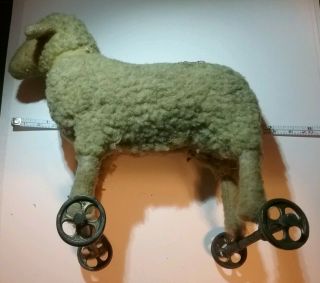 Vintage Wheeled Toy Lamb / Sheep Pull Toy