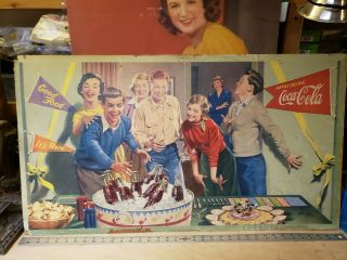 Vintage 1952 Coca Cola Cardboard Sign Antique Soda Fountain Diner