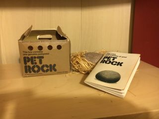 Vintage 1975 Pet Rock W/ Box & Instructions Rock Bottom Productions