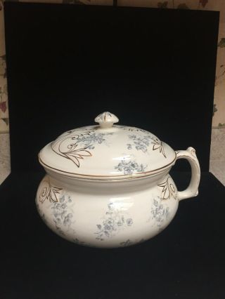 Vintage Dresden C & H Chamber Pot With Lid (sh7)