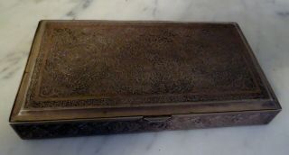 Persian Art Silver Plated Candy Box / Or Cigarette Case