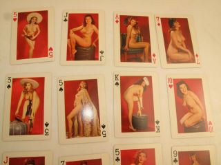 Vtg 1950s Nude Risque Pin - Up Girl Models Full Deck,  Cowgirls,  Whip