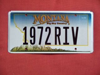 2007 Montana Vanity License Plate 1972riv 1972 Buick Riviera Riv Boat Tail Model