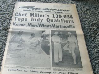 National Speed Sport News.  May 28,  1952.  Chet Miller,  Benzine Banter