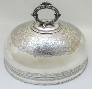 Antique Sheffield Dome & Platter Thomas Bradley & Son Silver Plate Meat Cover
