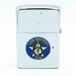 Vintage 1962 Zippo Two Sided USS Barney DDG 6 Town & Country 2