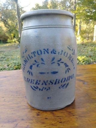 Antique Greensboro Pennsylvania Stoneware Crock