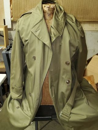 Vintage Us Army Overcoat Size Regular - Large