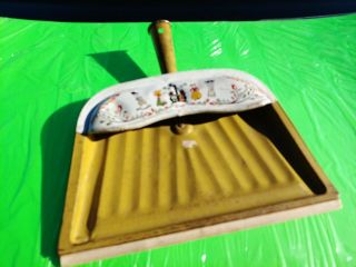 Vintage Folk Art Country Kitchen Jv Reed M Tabor Dust Pan Copper Tone